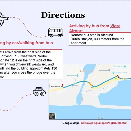 Free Parking Space, 2 Bed Room, Short Walk To Brosundet Ålesund
